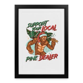Producteur d’arbres de Noël Soutenez votre pin local - Affiche encadrée (27 × 37 cm) - noir - Devant