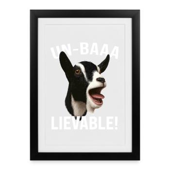 Chèvre Chèvre Élevage Chèvre Agriculteur Chèvre Dicton - Affiche encadrée (27 × 37 cm) - noir - Devant