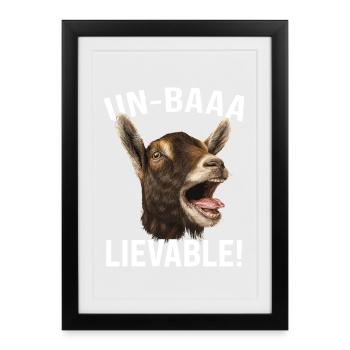 Chèvre Chèvre Élevage Chèvre Agriculteur Chèvre Dire Chèvres - Affiche encadrée (27 × 37 cm) - noir - Devant