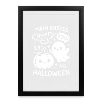 My First Halloween - Pumpkin and Ghost - Framed poster (27 × 37 cm) - black - Front