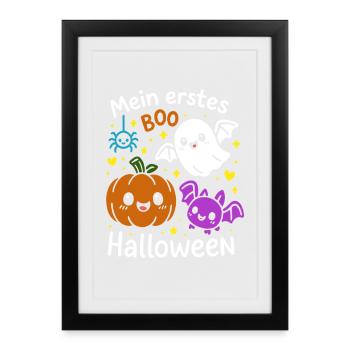 Mon premier Halloween - Pumpkin Friends - Affiche encadrée (27 × 37 cm) - noir - Devant