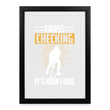 Hockey Hockey sur glace Cadeau pour joueur de hockey sur glace - Affiche encadrée (27 × 37 cm) - noir - Devant