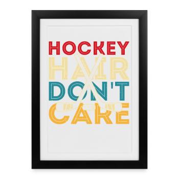 Hockey Hockey sur glace Cadeau pour joueur de hockey sur glace - Affiche encadrée (27 × 37 cm) - noir - Devant
