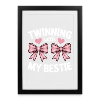 Meilleur ami disant drôle partenaire look cadeau - Affiche encadrée (27 × 37 cm) - noir - Devant