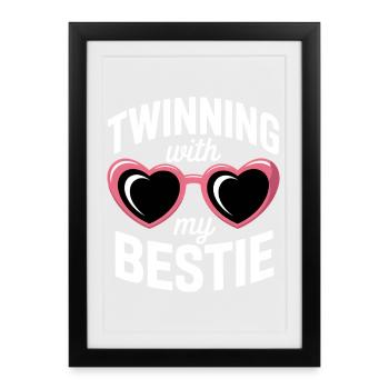 Meilleur ami disant drôle partenaire look cadeau - Affiche encadrée (27 × 37 cm) - noir - Devant