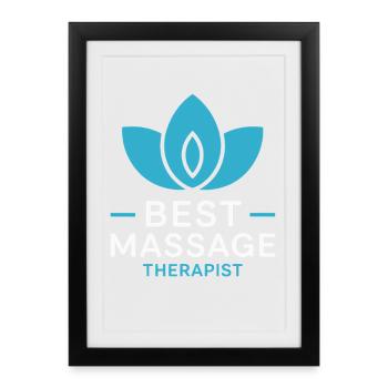Best Massage Therapist Zen Lotus - Framed poster (27 × 37 cm) - black - Front