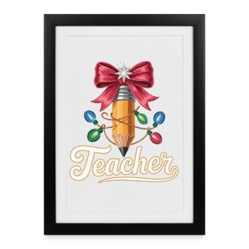 Idée de cadeau de Noël pour les enseignants et les éducateurs - Affiche encadrée (27 × 37 cm) - noir - Devant