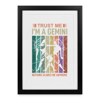 Signe du zodiaque Gémeaux - Affiche encadrée (27 × 37 cm) - noir - Devant