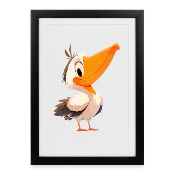 Pelicans Pelican - Framed poster (27 × 37 cm) - black - Front