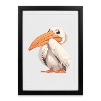 Pelicans Pelican - Framed poster (27 × 37 cm) - black - Front