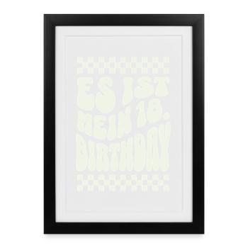 It's My 18th Birthday Retro Design - Framed poster (27 × 37 cm) - black - Front
