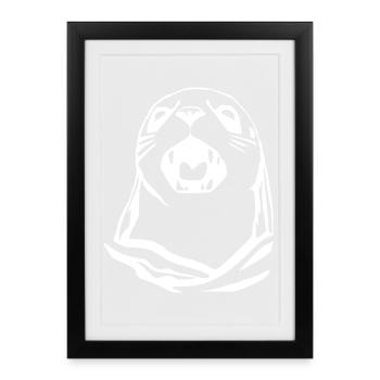 Cadeau de t-shirt Seal Seal - Affiche encadrée (27 × 37 cm) - noir - Devant