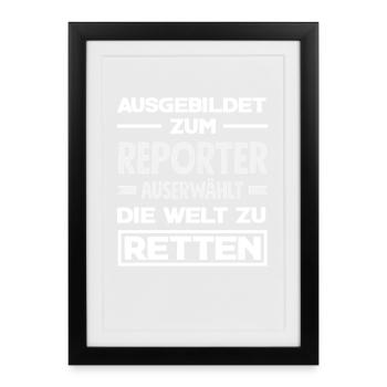 Journaliste d’investigation Journaliste formé - Affiche encadrée (27 × 37 cm) - noir - Devant