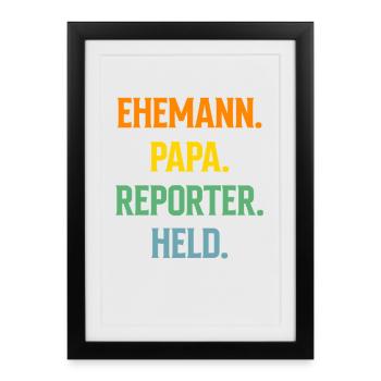 Investigative Reporter Journalist Husband Dad - Framed poster (27 × 37 cm) - black - Front