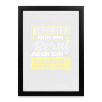 Journaliste d’investigation Profession de journaliste - Affiche encadrée (27 × 37 cm) - noir - Devant