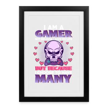Gaming - Framed poster (27 × 37 cm) - black - Front