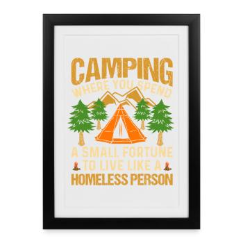 Camping - Framed poster (27 × 37 cm) - black - Front