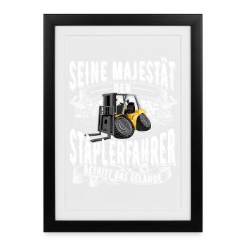 Conducteur de chariot élévateur - Affiche encadrée (27 × 37 cm) - noir - Devant