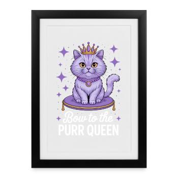 Chat Disant Chat Drôle Chat Cadeau - Affiche encadrée (27 × 37 cm) - noir - Devant