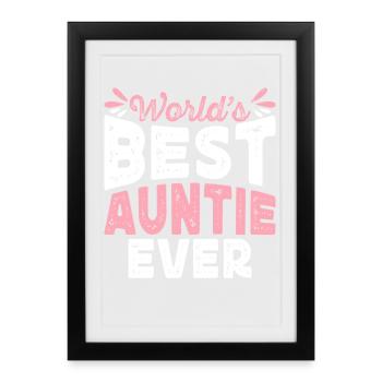 Tante Cadeau Meilleure Tante Du Monde - Affiche encadrée (27 × 37 cm) - noir - Devant