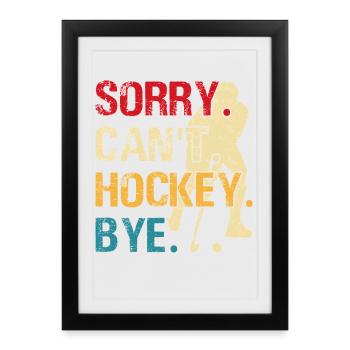 Hockey Hockey sur glace Cadeau pour joueur de hockey sur glace - Affiche encadrée (27 × 37 cm) - noir - Devant