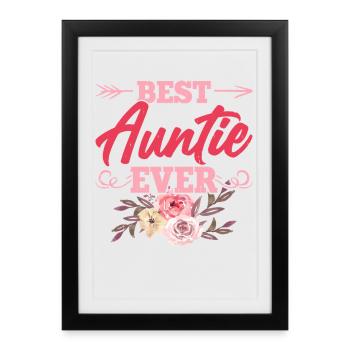 Tante Cadeau Meilleure Tante Du Monde - Affiche encadrée (27 × 37 cm) - noir - Devant