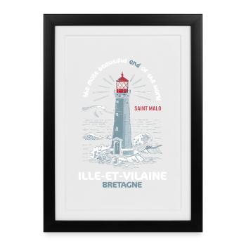Ille et Vilaine Most Beautiful Place in the World Brittany - Framed poster (27 × 37 cm) - black - Front