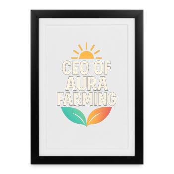 Aura Farming CEO Brand Funny Saying  - Framed poster (27 × 37 cm) - black - Front
