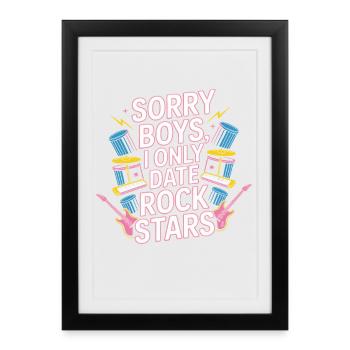 Festival Sorry Boys Je ne sors qu’avec Rock Stars Groupie - Affiche encadrée (27 × 37 cm) - noir - Devant