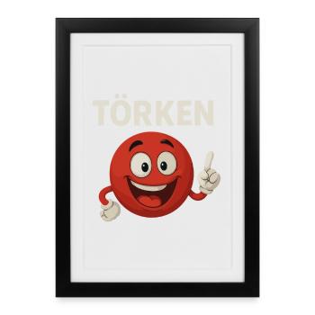 Drôle Dire Törken Dessin animé Drôle Dinde Mème - Affiche encadrée (27 × 37 cm) - noir - Devant