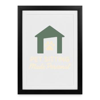Dog sitter Service de garde d’animaux - Affiche encadrée (27 × 37 cm) - noir - Devant