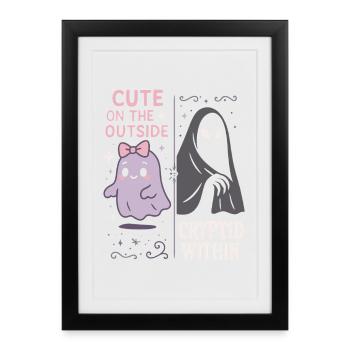 Creepy Sweet Pastel Goth Kawaii Halloween Cute - Framed poster (27 × 37 cm) - black - Front