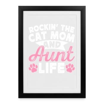 Tante Cadeau Meilleure Tante Du Monde - Affiche encadrée (27 × 37 cm) - noir - Devant