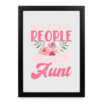 Tante Cadeau Meilleure Tante Du Monde - Affiche encadrée (27 × 37 cm) - noir - Devant
