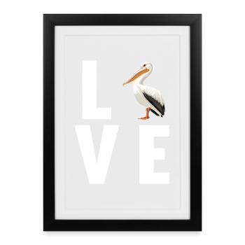 Pelicans Pelican - Framed poster (27 × 37 cm) - black - Front