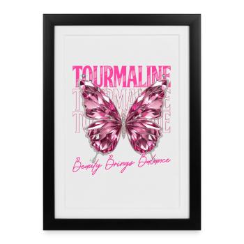 Birthstone Tourmaline October - Framed poster (27 × 37 cm) - black - Front