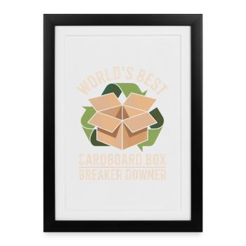 World's Best Cardboard Box Breaker Downer - Framed poster (27 × 37 cm) - black - Front