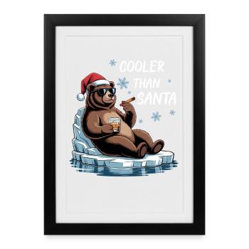 Santa lustiges Weihnachtachten mit Spruch - Gerahmtes Poster (27 × 37 cm) - Schwarz - Vorne