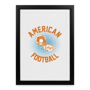 Football américain Fan Game Day Amateurs de sport - Affiche encadrée (27 × 37 cm) - noir - Devant