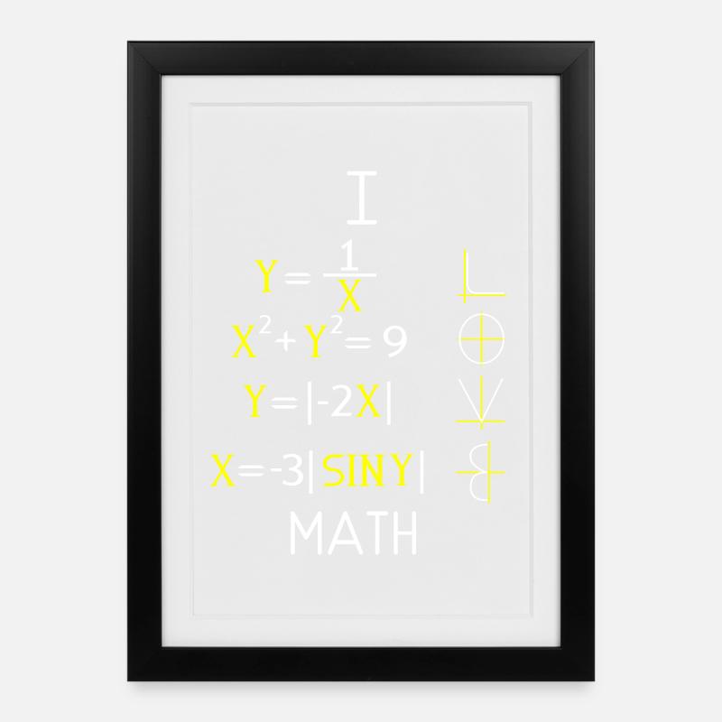 Mathematik Mathe Mathelehrer Mathematiker - Gerahmtes Poster (27 × 37 cm) - Schwarz