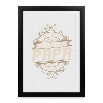 Papa bûcheron - Affiche encadrée (27 × 37 cm) - noir - Devant
