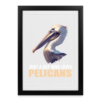 Pelicans Pelican - Framed poster (27 × 37 cm) - black - Front