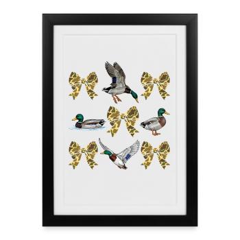 Ducks Camo Bows Waterfowl Hunting Style - Framed poster (27 × 37 cm) - black - Front