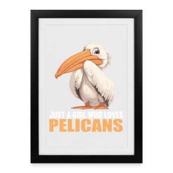 Pelicans Pelican - Framed poster (27 × 37 cm) - black - Front