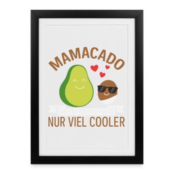 Future maman MAMACADO BEAUCOUP PLUS COOL Drôle - Affiche encadrée (27 × 37 cm) - noir - Devant