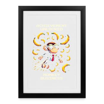 Freedom of Success: Monkey Business | Monkey Humor - Framed poster (27 × 37 cm) - black - Front