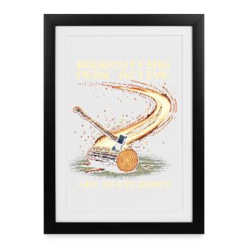 Avantage Bûcheron Actif | Couper du bois, Survie - Affiche encadrée (27 × 37 cm) - noir - Devant