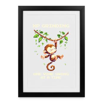 XP Grind: Liana for Liana | Leveling, Jungle - Framed poster (27 × 37 cm) - black - Front