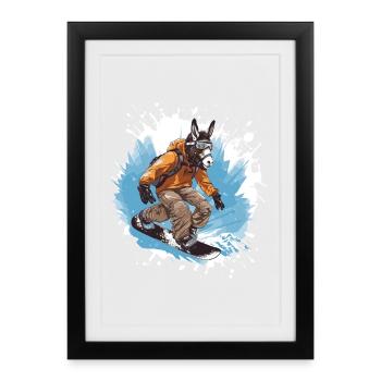 Spartan Snowboard Gladiator Sport - Framed poster (27 × 37 cm) - black - Front