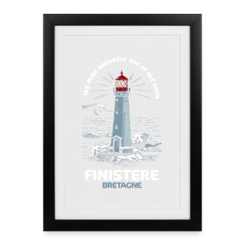 Finistère Beauty of the BZH Brittany region - Framed poster (27 × 37 cm) - black - Front